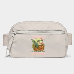 Pollinator Hummingbird & Flowers Cottage core Aesthetic Bag