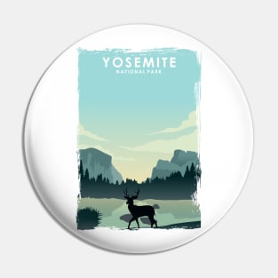 Yosemite National Park California Nature Travel Poster Print Pin