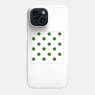 Vintage green dots on white Phone Case