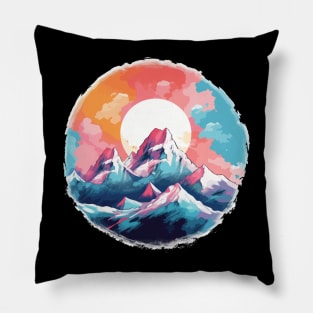 Mountain range illustration Pillow