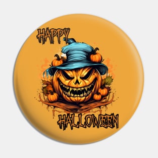 Spooky Pumpkin Happy Halloween Pin