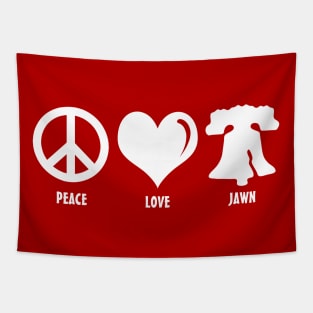 Peace Love Jawn Philly Liberty Bell Brotherly Love Tapestry