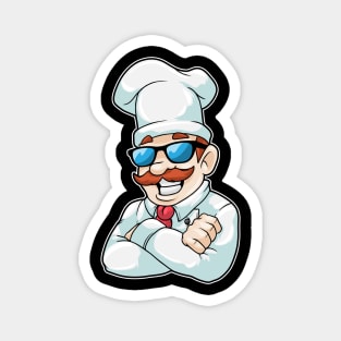 Chef with Chef's hat & funny Sunglasses Magnet
