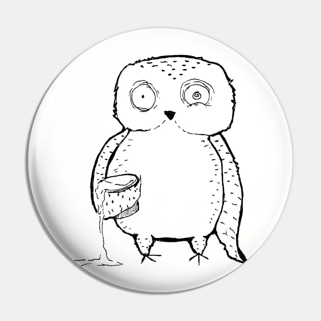 Inktober Night Owl Pin by UntidyVenus