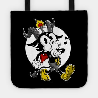 Atheist Satan Cute Baphomet occult dark goat whistling old Cartoon Tote