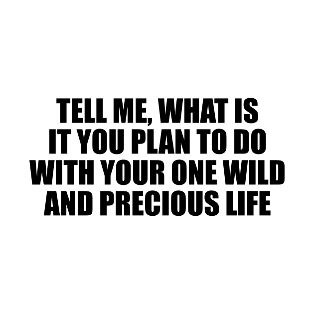 Tell me, what is it you plan to do with your wild and precious life by D1FF3R3NT