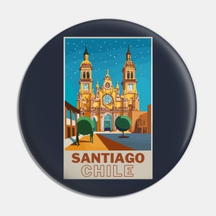 A Vintage Travel Art of Santiago - Chile Pin
