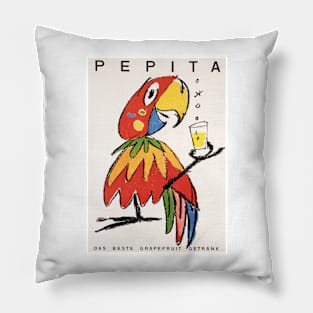 PEPITA "The Best Grapefruit Drink" by Herbert Leupin Swiss Poster Artist Pillow