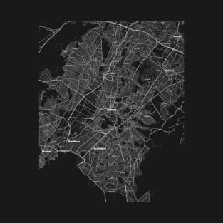 4K Athens Greece Map | HD Athens Greece Map | Black And White Map Of Athens Greece T-Shirt