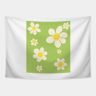 pattern flower green yellow 70s Tapestry
