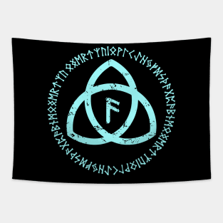 Nordic rune circle and Ansuz rune Tapestry