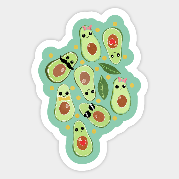 Stylish Avocados - Kawaii - Sticker