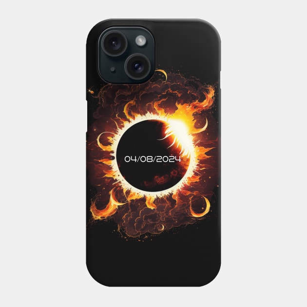 Total Solar Eclipse USA April 8, 2024 Phone Case by Pine Hill Goods