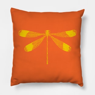 Minimalist Dragonfly Block Print Pattern Pillow