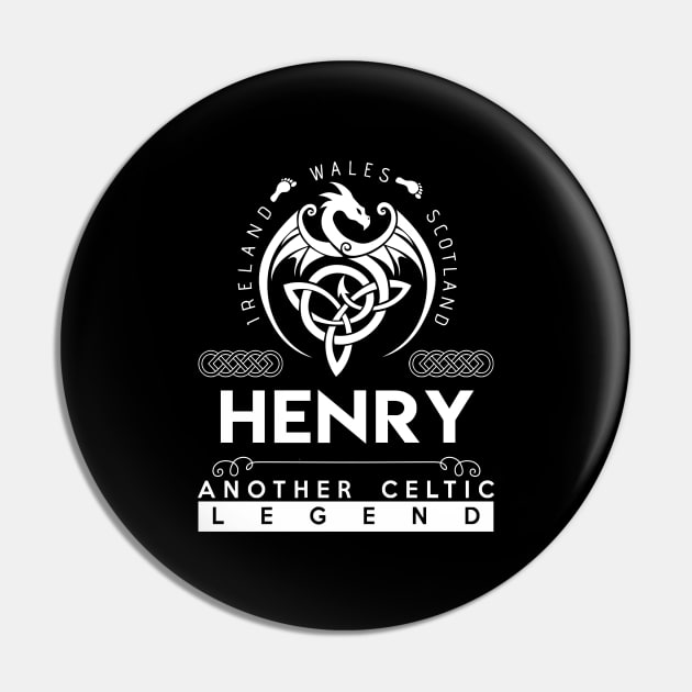 Henry Name T Shirt - Another Celtic Legend Henry Dragon Gift Item Pin by harpermargy8920