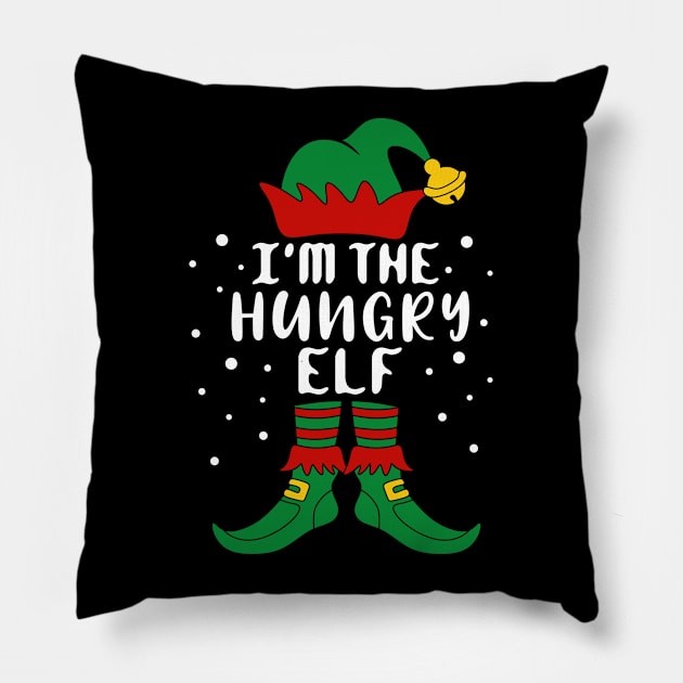 I'm The Hungry Elf Family Christmas Pillow by creativeKh