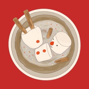 Marshmallow Snowman Swimming in Holiday Drink T-Shirt