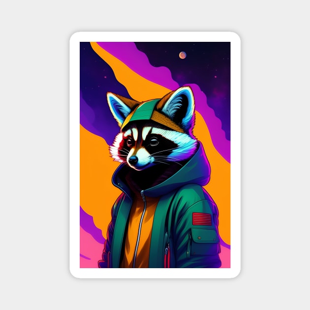 space raccoon Magnet by Bertoni_Lee