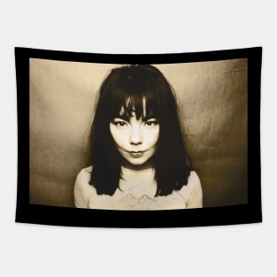 Retro BjOrk Fan Art Design Tapestry