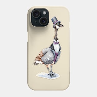 Victorian Goose in Tophat Phone Case