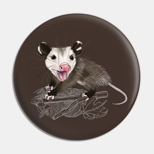 Baby Opossum-dark background Pin