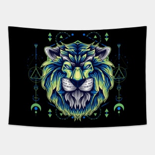 lion head artwork Tapestry