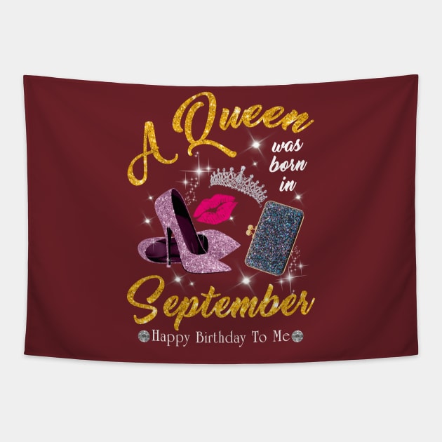 A Queen Was Born In September Tapestry by TeeSky