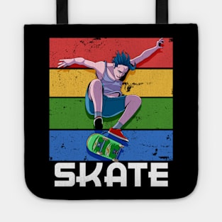 Skateboarding Skater Kickflip Vintage Skate Gift Tote