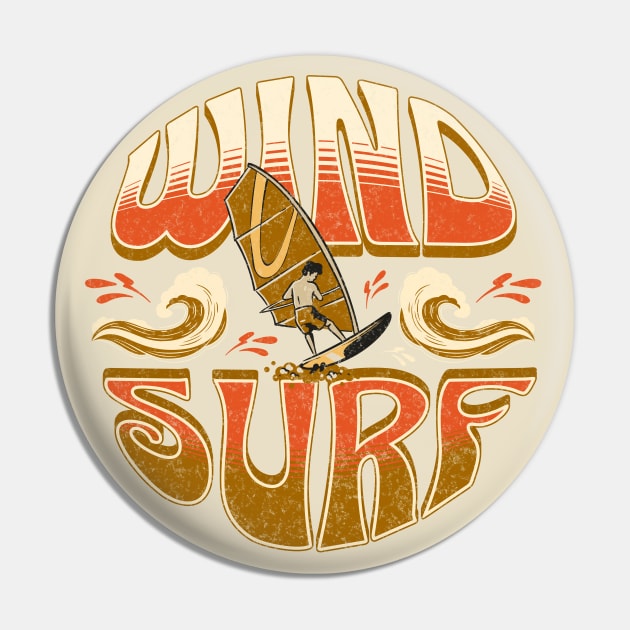 Wind Surfer Distressed Vintage Graphic Pin by Speshly