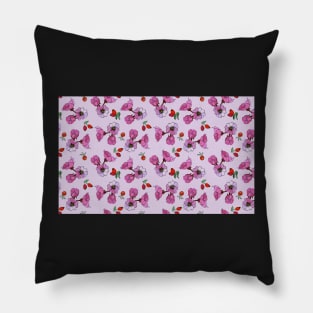 Rose hip flower and fruit pet bandana Pillow