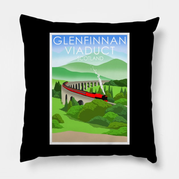 Glenfinnan Viaduct Pillow by Omega Art