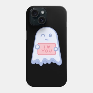Cute ghost with I love you sign Phone Case