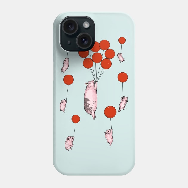 I Believe I Can Fly Pigs Phone Case by huebucket