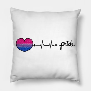 Bi-Sexual Pride Flag Heart + Heartbeat = Pride Design Pillow