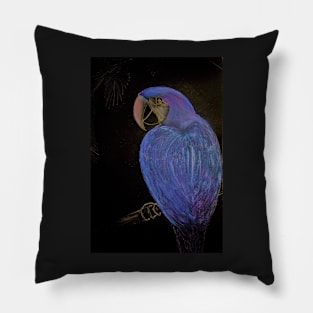 LUSTRE BLUE PURPLE TROPICAL PARROT Pillow