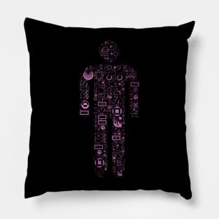 Metal Man Word Cloud (9) Pillow