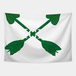Olicity - Crossing Green Heart Arrows Tapestry