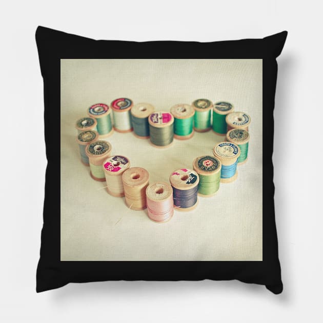 I Heart Sewing Pillow by Cassia