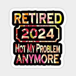 Retired In 2024 Tee - Groovy Backgrounds Magnet