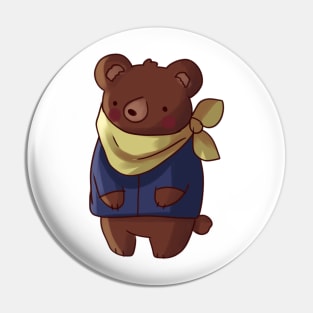 Cute grizzly bear illustration Pin