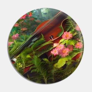 Cello & Flowers Pin