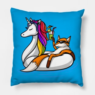 Fox Riding A Unicorn Float Pillow