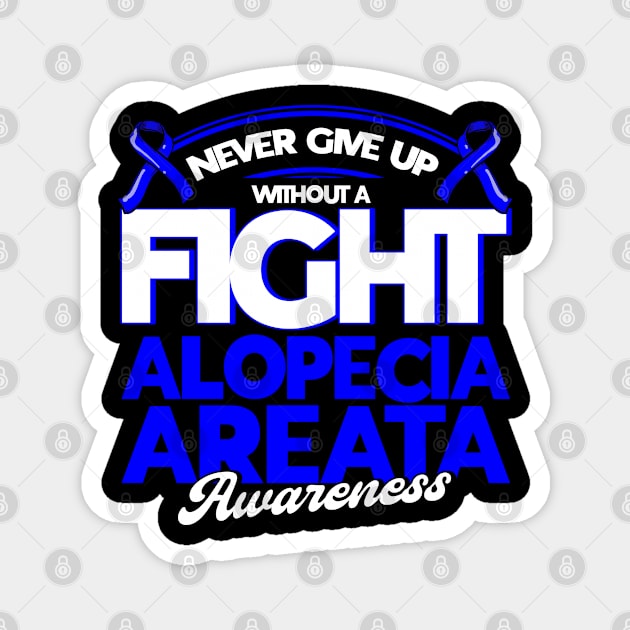 Blue Ribbon Hair Loss Alopecia gift Magnet by Toeffishirts