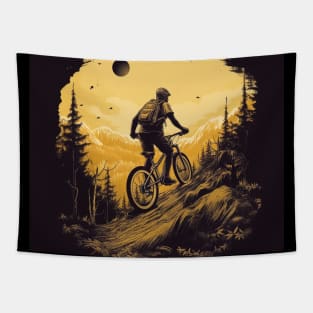 Mountain Biker Tapestry