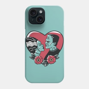 Frankenstein's Monster & Bride Heart-Shaped Valentine Phone Case