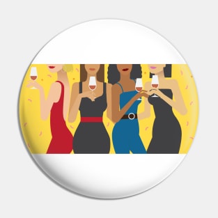 Girls Night Out | Inspired by Cindy Lauper Song | Girl Illustration | Gift Idea for Women Pin