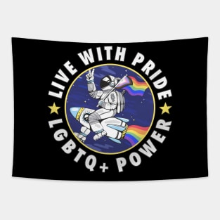 Live With Pride LGBTQ+ Power Tapestry