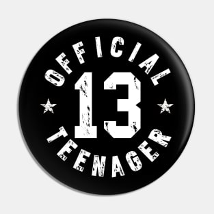 Official Teenager T-Shirt 13th Birthday Tee for Boys Girls Pin