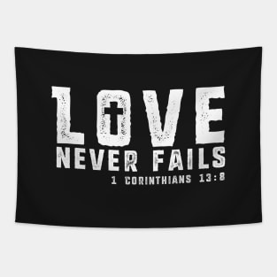 Love Never Fails - White Imprint Tapestry