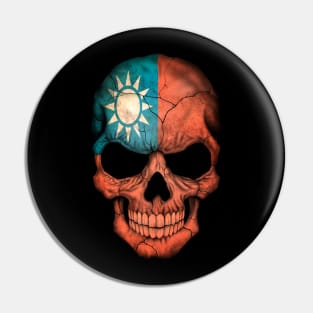 Taiwanese Flag Skull Pin